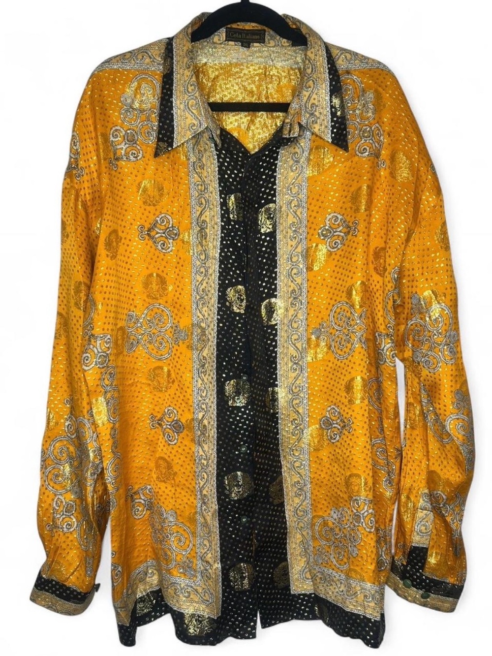 CETA ITALIANO - Rare Gold Baroque Greek style button down